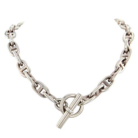 vintage hermes chaine d'ancre|Hermes chaine d'ancre necklace silver.